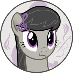 Size: 2200x2200 | Tagged: safe, artist:arifproject, octavia melody, earth pony, pony, :i, arif's circle vector, bust, circle, female, mare, portrait, simple background, smiling, solo, transparent background, vector