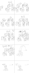 Size: 1002x2500 | Tagged: safe, oc, oc only, pony, black and white, comic, grayscale, monochrome, simple background, white background