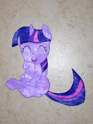 Size: 2448x3264 | Tagged: safe, artist:al3xguerra, artist:shimmermint, derpibooru import, twilight sparkle, acrylic painting, laughing, photo, solo, traditional art