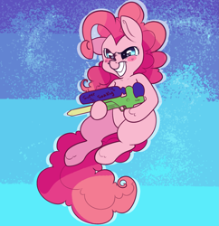 Size: 1621x1672 | Tagged: safe, artist:ponycide, pinkie pie, earth pony, pony, female, mare, solo, watergun