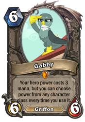 Size: 400x573 | Tagged: safe, screencap, gabby, griffon, the fault in our cutie marks, card, hearthstone, meta, warcraft