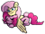 Size: 993x761 | Tagged: safe, artist:moonlightdisney5, fluttershy, pinkie pie, earth pony, pegasus, pony, cuddling, female, flutterpie, lesbian, prone, shipping, simple background, transparent background