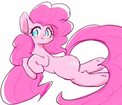 Size: 3864x3325 | Tagged: safe, artist:91o42, pinkie pie, earth pony, pony, cute, diapinkes, female, long tail, looking at you, mare, no pupils, simple background, solo, white background