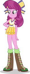 Size: 393x956 | Tagged: safe, artist:sunshi, cheerilee, equestria girls, boots, bow, cheerileeder, cheerleader, clothes, equestria girls interpretation, female, freckles, miniskirt, pleated skirt, scene interpretation, shoes, simple background, skirt, white background