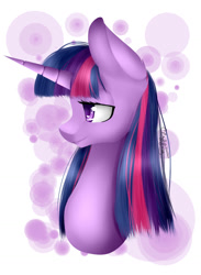 Size: 929x1272 | Tagged: safe, artist:clefficia, twilight sparkle, bust, colored pupils, lineless, portrait, simple background, solo, white background