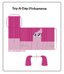 Size: 600x699 | Tagged: safe, artist:grapefruitface1, pinkie pie, earth pony, pony, party of one, arts and crafts, craft, papercraft, pinkamena diane pie, printable, solo, toy a day