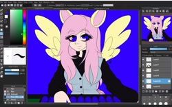 Size: 1905x1188 | Tagged: safe, artist:katkathasahathat, fluttershy, anthro, blackjack, wip