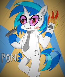 Size: 2448x2902 | Tagged: safe, artist:timorikawa, dj pon-3, vinyl scratch, pony, unicorn, necktie, solo