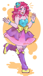 Size: 549x960 | Tagged: safe, artist:blueberry-ghost, pinkie pie, equestria girls, clothes, dress, smiling, solo, tumblr nose