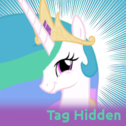 Size: 250x250 | Tagged: safe, princess celestia, alicorn, pony, :t, cute, cutelestia, derpibooru, faic, looking at you, meta, misleading thumbnail, smiling, smirk, solo, spoilered image joke, tag hidden, trollestia, twiface, wrong neighborhood