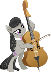 Size: 4096x5771 | Tagged: safe, artist:tralomine, octavia melody, earth pony, pony, my little pony: the movie, .svg available, absurd resolution, bipedal, bow (instrument), cello, cello bow, female, musical instrument, simple background, solo, transparent background, vector