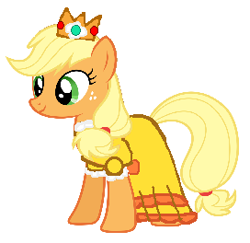 Size: 272x264 | Tagged: safe, artist:drypony198, applejack, earth pony, pony, crossover, princess daisy, super mario bros.