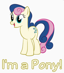 Size: 403x459 | Tagged: artist needed, safe, bon bon, sweetie drops, pony, captain obvious, citation needed, sarcasm in the comments, shaped like itself, simple background, solo, truth, white background, you don't say