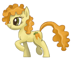 Size: 924x800 | Tagged: safe, artist:needsmoarg4, carrot top, golden harvest, earth pony, pony, female, mare, profile, simple background, smiling, solo, white background