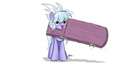 Size: 2000x1063 | Tagged: safe, artist:ncmares, cloudchaser, pony, door, silly, silly pony, solo