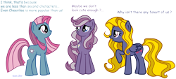 Size: 1873x846 | Tagged: safe, artist:azure glow, artist:mlpazureglow, daisy dreams, lily blossom, star swirl, earth pony, pegasus, pony, female, implied cheerilee, mare, sad, simple background, transparent background