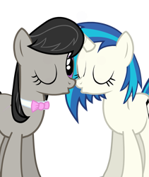 Size: 949x1122 | Tagged: safe, artist:camtwosix, derpibooru exclusive, dj pon-3, octavia melody, vinyl scratch, earth pony, pony, female, imminent kissing, lesbian, looking at you, one eye closed, scratchtavia, shipping, simple background, transparent background, wink