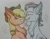 Size: 1937x1507 | Tagged: safe, artist:raritylover152, applejack, silver shill, earth pony, pony, appleshill, boop, chest fluff, crack shipping, ear fluff, eyes closed, female, heart, love, male, noseboop, shipping, smiling, straight