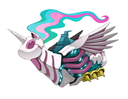 Size: 1233x959 | Tagged: safe, artist:bleedman, edit, princess celestia, high res, no pony, simple background, spaceship, vector, white background