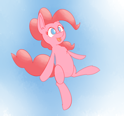 Size: 2688x2514 | Tagged: safe, artist:niteax, edit, pinkie pie, earth pony, pony, :p, midair, silly, solo, tongue out