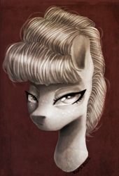 Size: 1839x2705 | Tagged: safe, artist:krotik, applejack, earth pony, pony, bust, female, lidded eyes, looking at you, mare, orangejack, portrait, solo