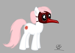 Size: 1066x750 | Tagged: safe, artist:goforgold, nurse redheart, earth pony, pony, female, mare, mask, plague doctor, plague doctor mask, simple background, solo