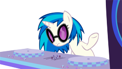 Size: 14849x8348 | Tagged: safe, artist:cyanlightning, dj pon-3, vinyl scratch, pony, unicorn, the saddle row review, .svg available, absurd resolution, female, mare, simple background, solo, speaker, speakers, transparent background, turntable, vector