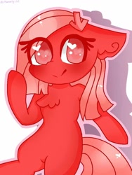 Size: 720x960 | Tagged: safe, artist:moonarty, oc, oc only, oc:downvote, chest fluff, cute, derpibooru, derpibooru ponified, hairclip, heart eyes, looking at you, meta, ponified, simple background, solo, wingding eyes