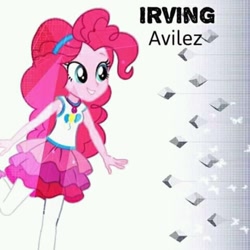 Size: 712x712 | Tagged: safe, edit, edited edit, edited screencap, editor:alelovescool, screencap, pinkie pie, better together, equestria girls, female, geode of sugar bombs, magical geodes, obligatory pony, smiling, solo