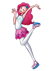 Size: 1800x2300 | Tagged: safe, artist:liny-an, pinkie pie, human, better together, equestria girls, armpits, colored sketch, cute, diapinkes, human coloration, one eye closed, open mouth, simple background, sketch, smiling, solo, transparent background, wink