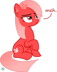 Size: 2200x2753 | Tagged: safe, artist:arifproject, oc, oc only, oc:downvote, earth pony, pony, derpibooru, derpibooru ponified, hairclip, meh, meta, ponified, raised hoof, simple background, sitting, solo, transparent background, vector