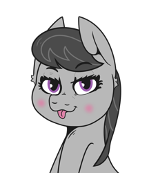 Size: 703x766 | Tagged: safe, artist:alexvii, artist:lazerblues, derpibooru exclusive, edit, octavia melody, earth pony, pony, bust, colored, female, simple background, solo, tongue out, transparent background