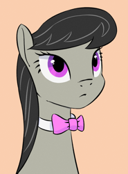 Size: 1280x1731 | Tagged: safe, artist:replacer808, octavia melody, earth pony, pony, bowtie, bust, flat colors, simple background, solo