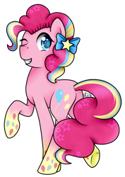 Size: 602x850 | Tagged: safe, artist:cinnamonaurora, pinkie pie, earth pony, pony, female, mare, rainbow power, simple background, solo, transparent background