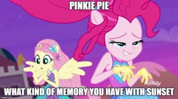 Size: 888x499 | Tagged: safe, edit, edited screencap, screencap, fluttershy, pinkie pie, better together, equestria girls, forgotten friendship, clothes, discovery family logo, gloves, implied sunsetpie, ponied up, wings