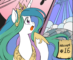 Size: 1166x959 | Tagged: safe, artist:nekoshiei, color edit, edit, editor:anonycat, seven seas, princess celestia, alicorn, pony, my little pony: the manga, colored, cropped, cute, cutelestia, official art, official comic