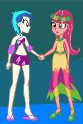 Size: 640x960 | Tagged: safe, artist:gouhlsrule, dj pon-3, gloriosa daisy, vinyl scratch, equestria girls, legend of everfree, feet, sandals