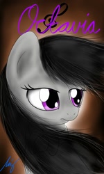 Size: 768x1280 | Tagged: safe, artist:ponyadler86, octavia melody, earth pony, pony, black mane, female, gray coat, looking away, mare, solo