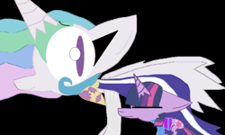 Size: 1200x720 | Tagged: safe, artist:speedy2katv2, princess celestia, twilight sparkle, alicorn, pony, unicorn, 1000 hours in ms paint, anatomically incorrect, crossover, frisk, toriel, torielestia, twilight friskle, undertale