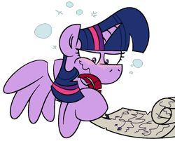 Size: 1054x846 | Tagged: safe, artist:cowsrtasty, derpibooru import, twilight sparkle, twilight sparkle (alicorn), alicorn, pony, blushing, drunk, drunk bubbles, drunk twilight, female, mare, quill, simple background, solo, transparent background, wavy mouth