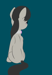 Size: 490x700 | Tagged: safe, artist:styroponyworks, octavia melody, earth pony, pony, back, female, mare, rear view, simple background, sitting, solo