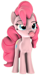 Size: 1172x2160 | Tagged: safe, artist:goatcanon, pinkie pie, earth pony, pony, 3d, bubblegum, food, gum, simple background, solo, source filmmaker, transparent background, vector