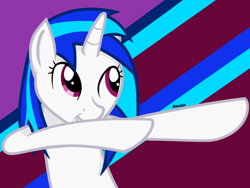 Size: 1000x750 | Tagged: safe, artist:carson marain, dj pon-3, vinyl scratch, pony, unicorn, dab, solo