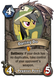 Size: 400x569 | Tagged: safe, screencap, daring do, pony, card, hearthstone, meta, solo, warcraft