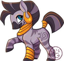 Size: 600x578 | Tagged: safe, artist:tea-tiger, zecora, zebra, female, raised hoof, simple background, solo, transparent background