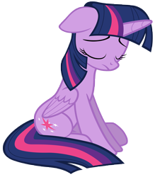 Size: 7000x8000 | Tagged: safe, artist:tardifice, derpibooru import, twilight sparkle, twilight sparkle (alicorn), alicorn, pony, stranger than fan fiction, absurd resolution, eyes closed, female, mare, photoshop, simple background, sitting, solo, spread wings, transparent background, unhappy, vector, wings