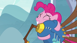 Size: 1920x1080 | Tagged: safe, screencap, pinkie pie, earth pony, pony, yakity-sax, discovery family logo, yovidaphone, yovidapie