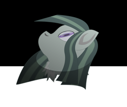 Size: 1024x869 | Tagged: safe, artist:planetkiller, marble pie, pony, bust, chest fluff, looking up, meta, profile, simple background, solo