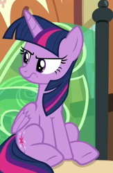 Size: 310x476 | Tagged: safe, derpibooru import, screencap, twilight sparkle, twilight sparkle (alicorn), alicorn, pony, the times they are a changeling, cropped, cute, solo