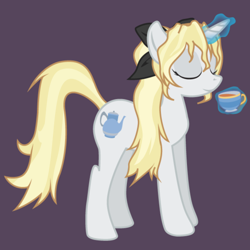 Size: 500x500 | Tagged: artist needed, safe, pony, unicorn, blind, eyes closed, female, katawa shoujo, lilly satou, mare, ponified, simple background, solo